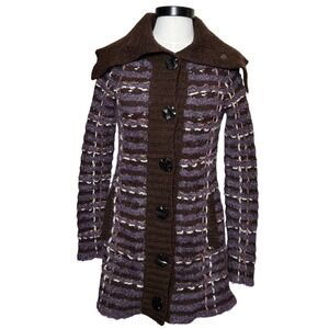 Y2K Anthropologie Jacket Womens XS Sleeping on Snow Alpaca Wool Mohair Sweater